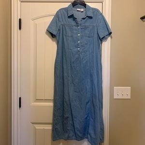 Cute button top denim dress